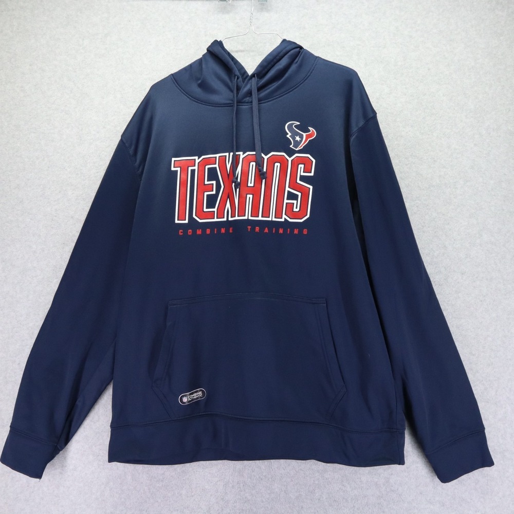 Houston Texans Hoodie Mens XL NFL Team Apparel Combine Training Sweatshirt Blue